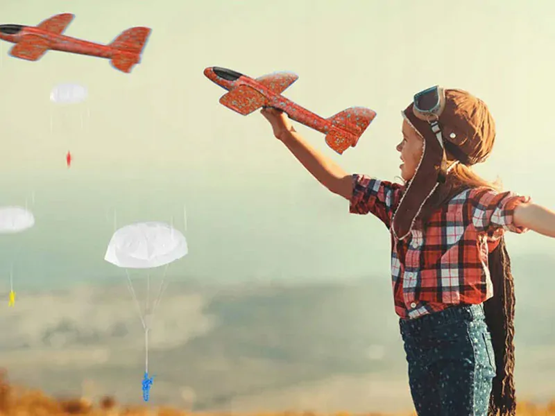 Lietadlo penové červené 47cm