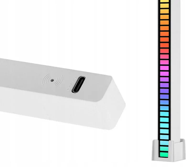 LED panel reagujúci na zvuk na batérie biely