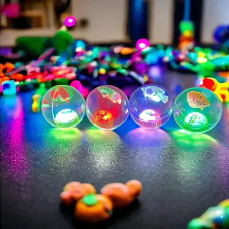 Skákacia svietiaca loptička Rybky 6cm