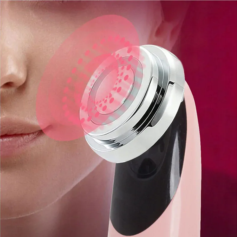 Ultrazvukový vibračný prístroj na čistenie tváre ružový