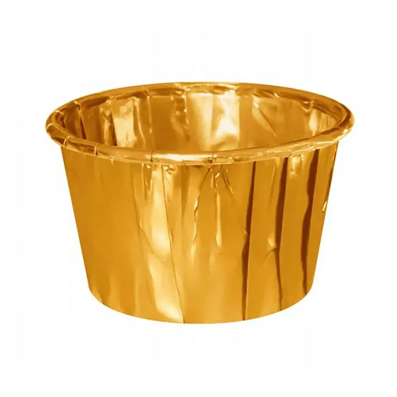 Farebné košíčky na muffiny a cupcakes zlaté 50 ks