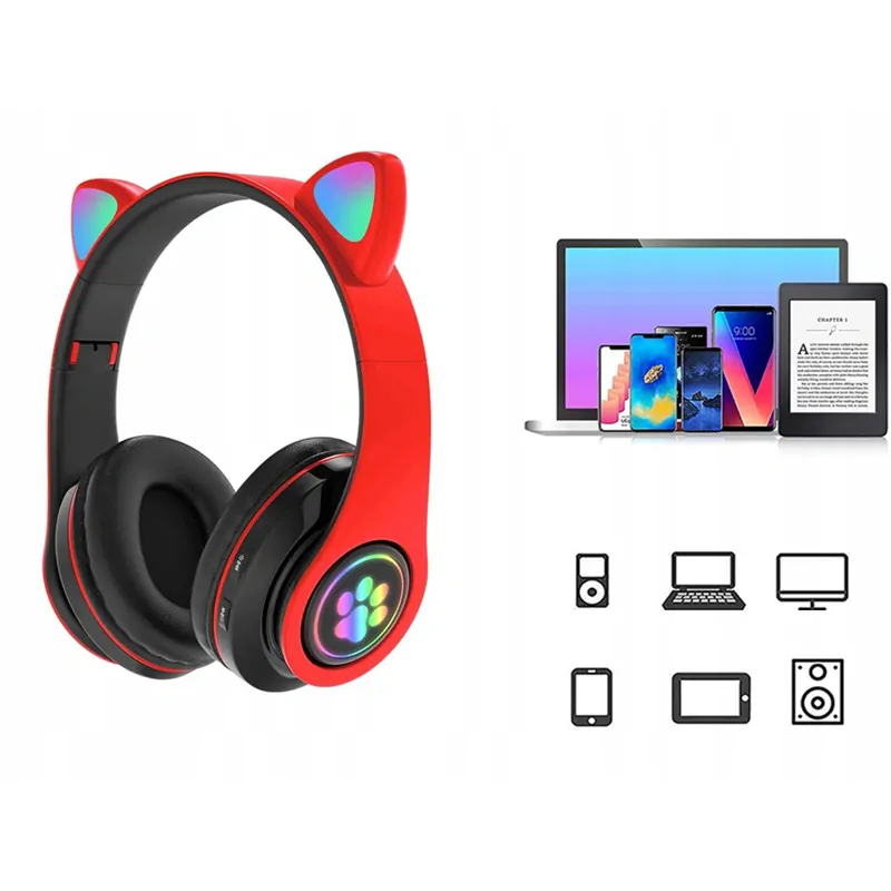 Bezdrôtové Bluetooth slúchadlá červené