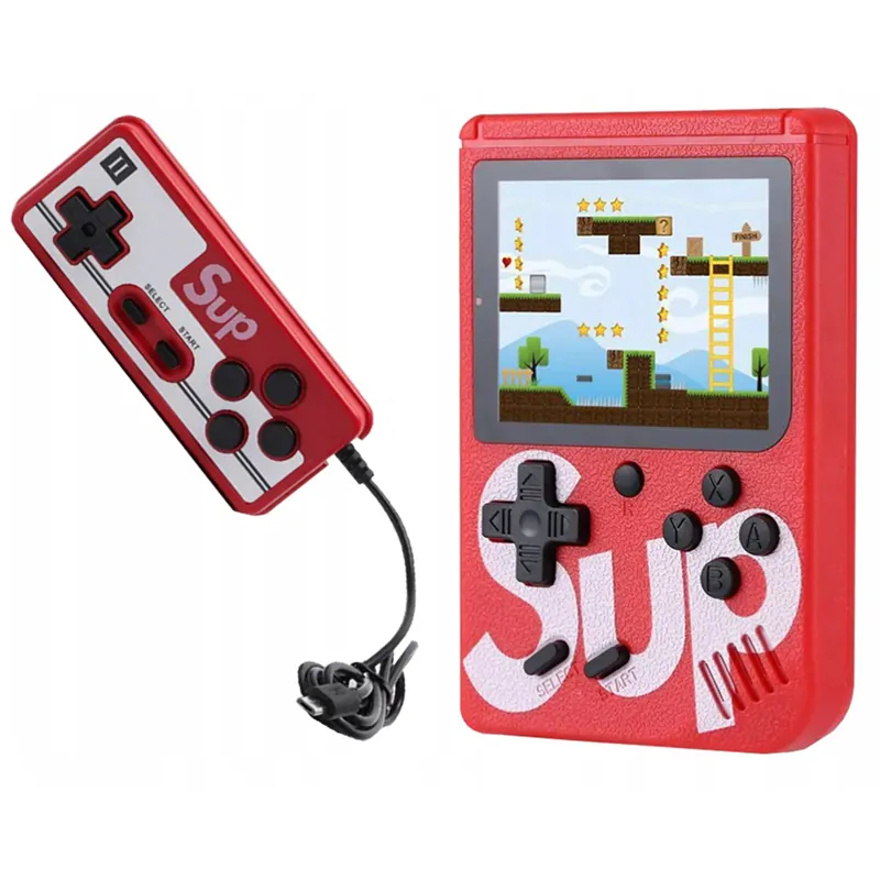 Herná konzola Sup Retro so 400 hrami červená + ovládač navyše
