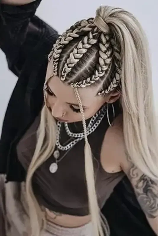 Syntetické vlasy - Vrkoč blond 60cm