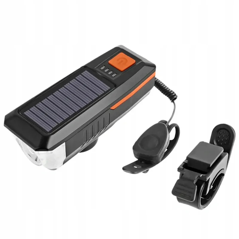 Predné solárne svetlo na bicykel s klaksónom LY-17