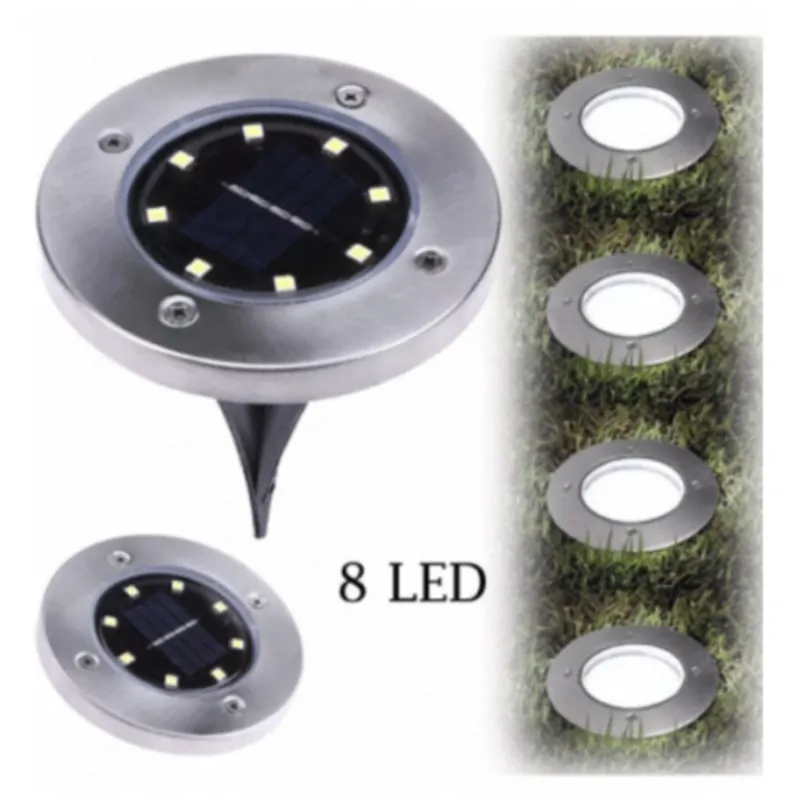 Záhradná solárna lampa 8LED - 4ks