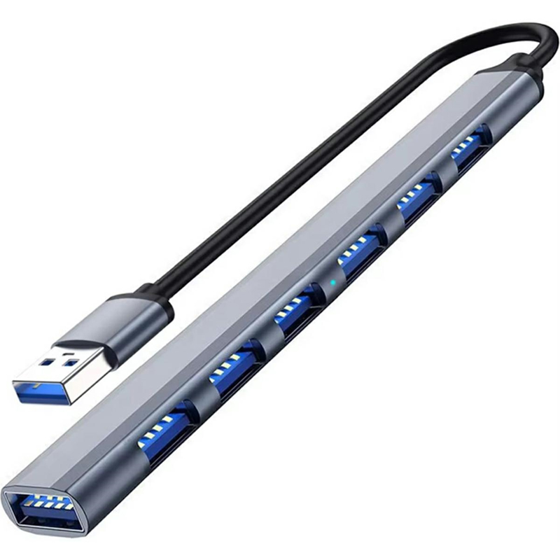 USB Hub 1×3.0 + 6×2.0 slim – 7-portový aktívny rozbočovač