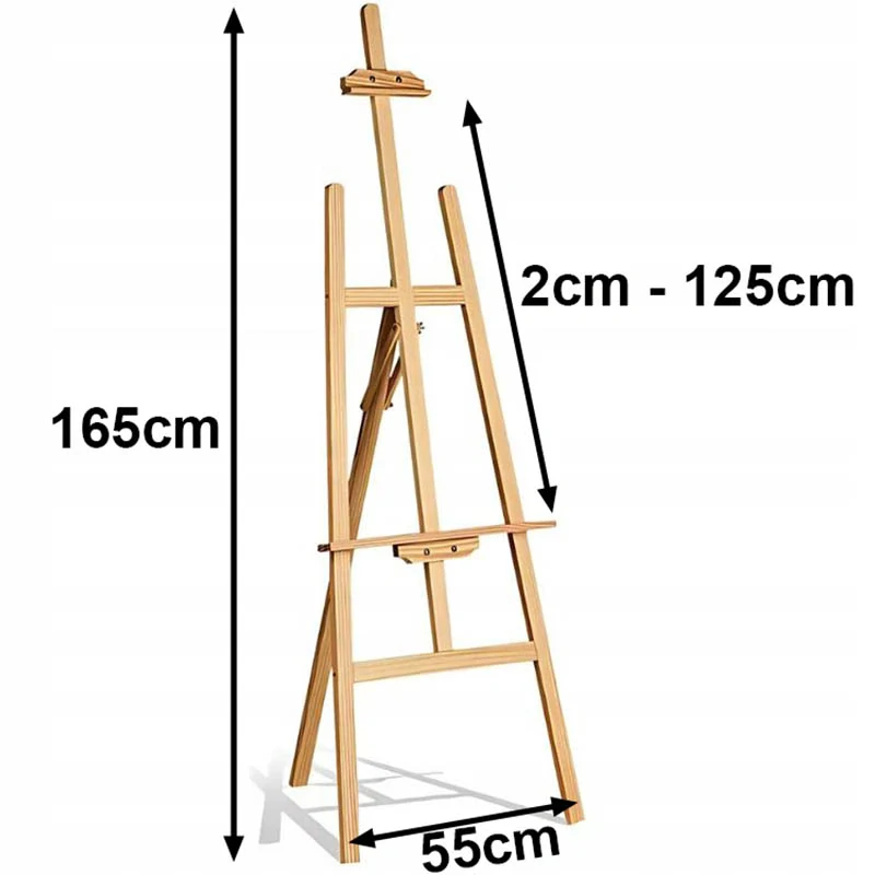 Veľký drevený maliarsky stojan – ateliérový aj exteriérový, 170 cm