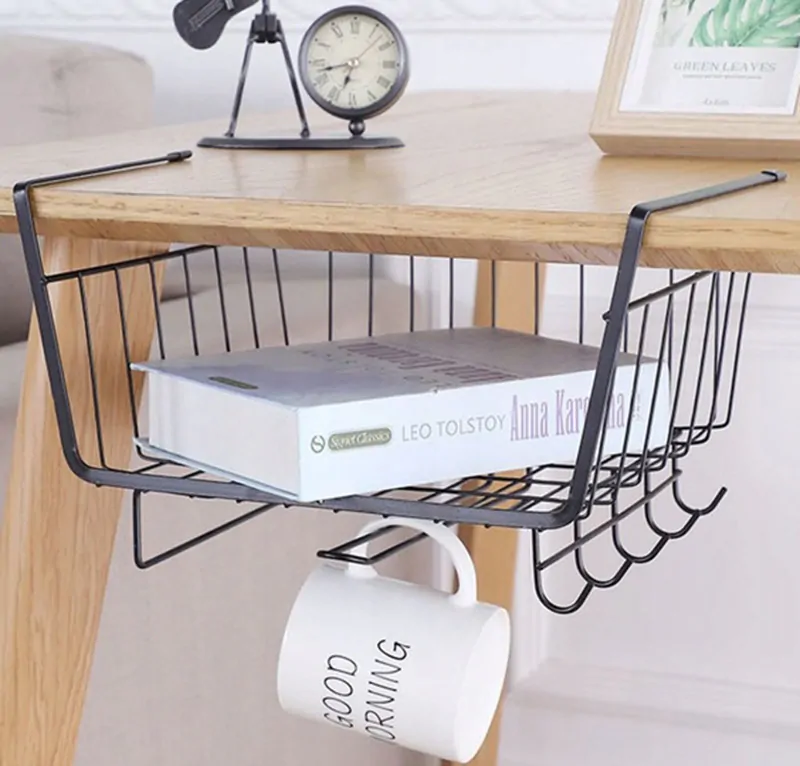 Závesný kovový organizér s držiakom na papierovú rolku 28 x 25 x 19cm