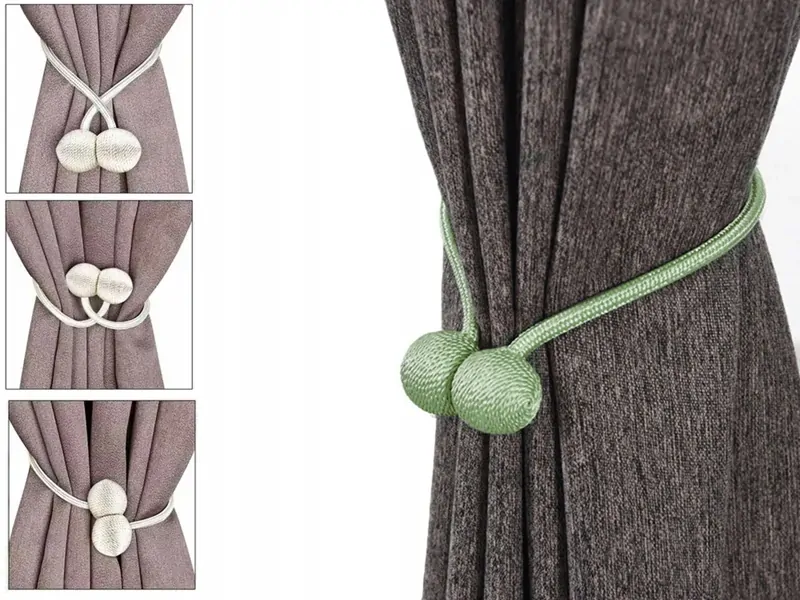 Ozdobná spona na záves 45cm (2ks) zelená