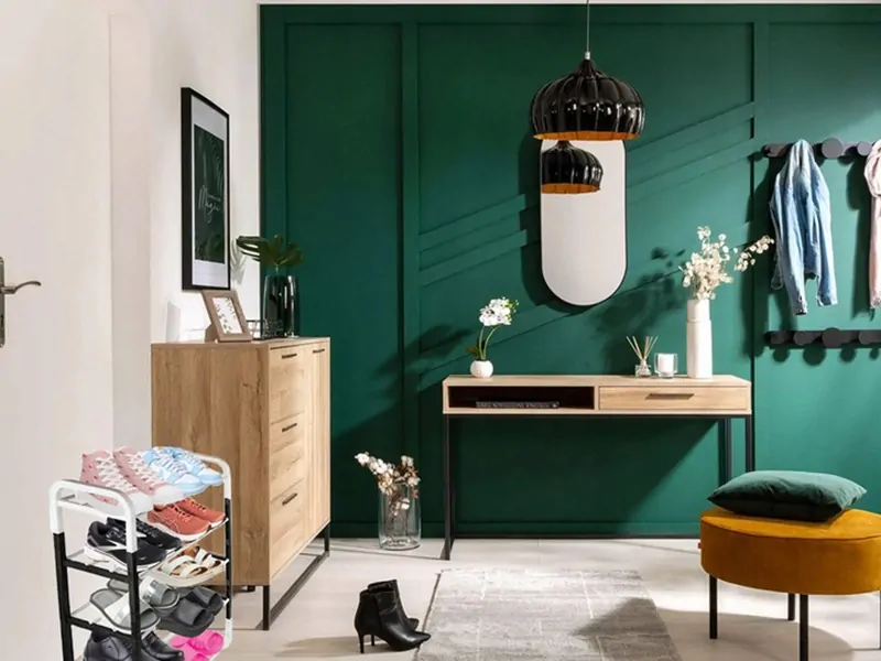 Kovový regál na topánky čiernobiely 73x46x23cm