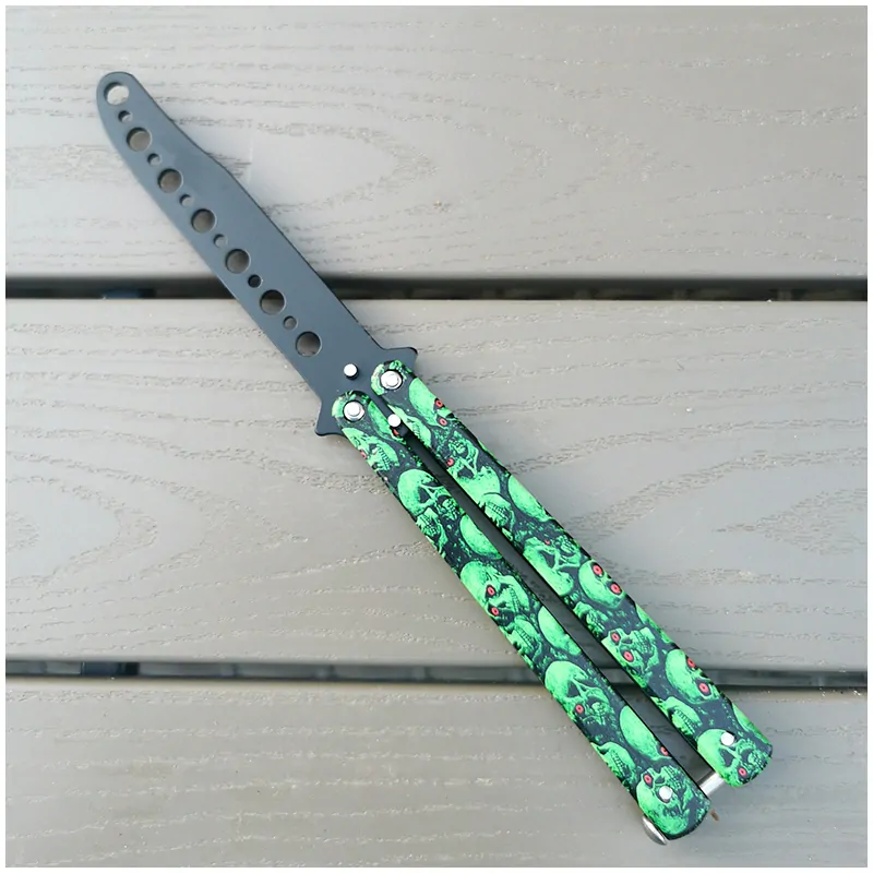 Green Skulls - Nôž motýlik tréningový 