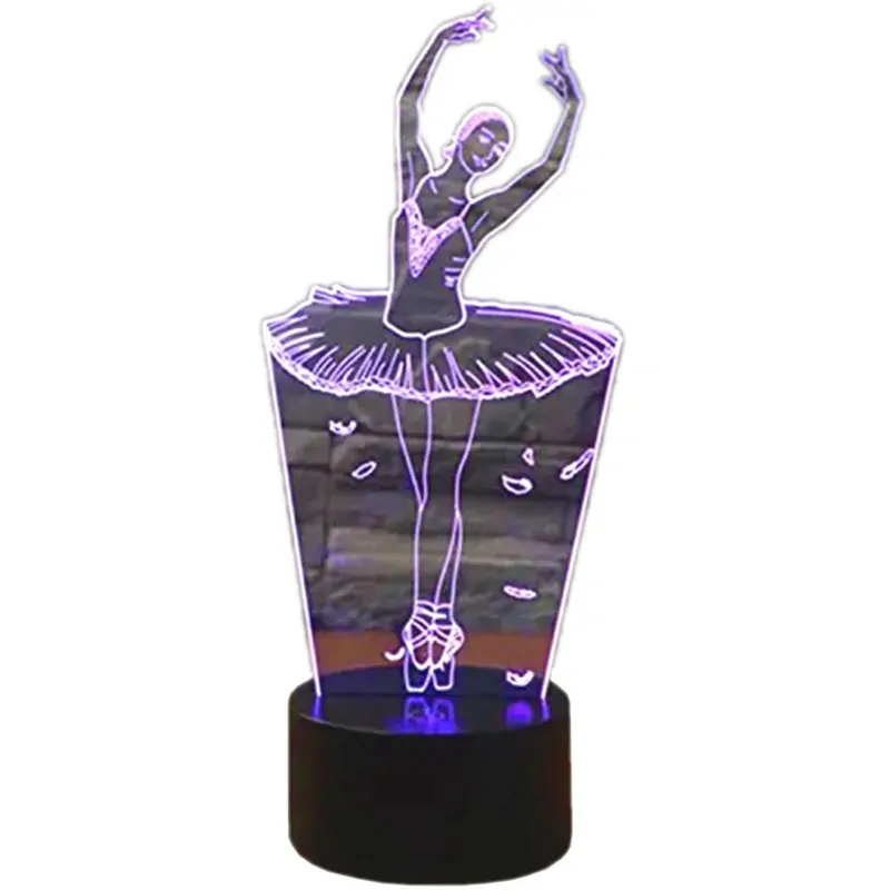 Nočná lampa 3D Baletka s diaľkovým ovládaním