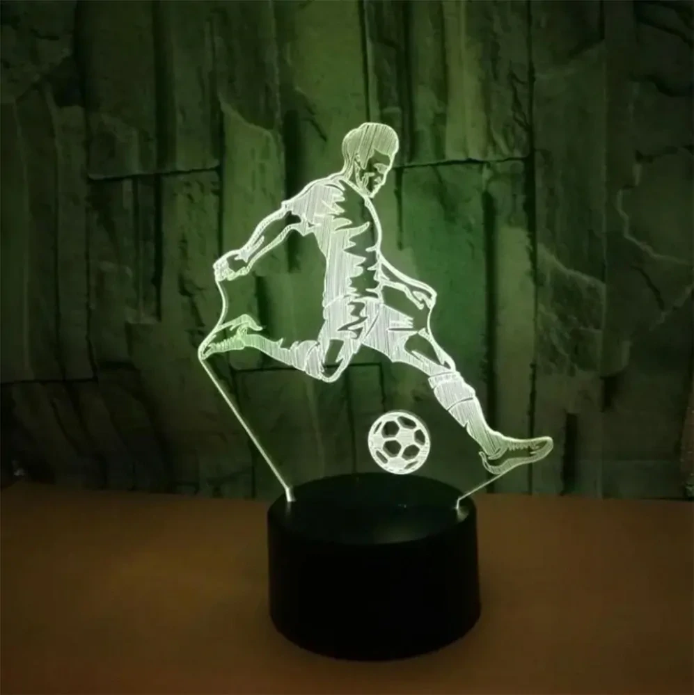 Nočná lampa 3D Futbalista s diaľkovým ovládaním