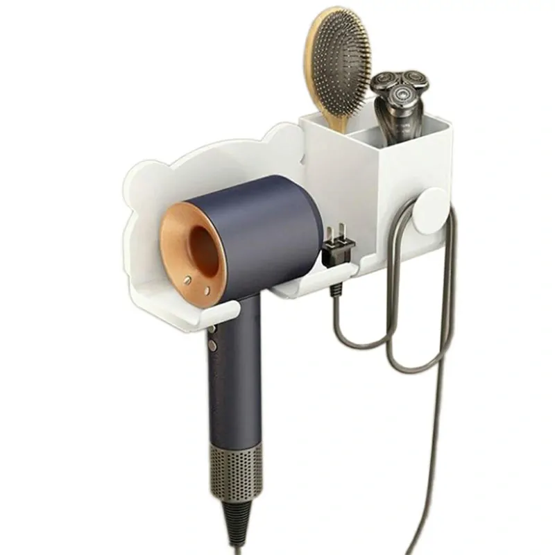 Nástenný držiak na fén biely