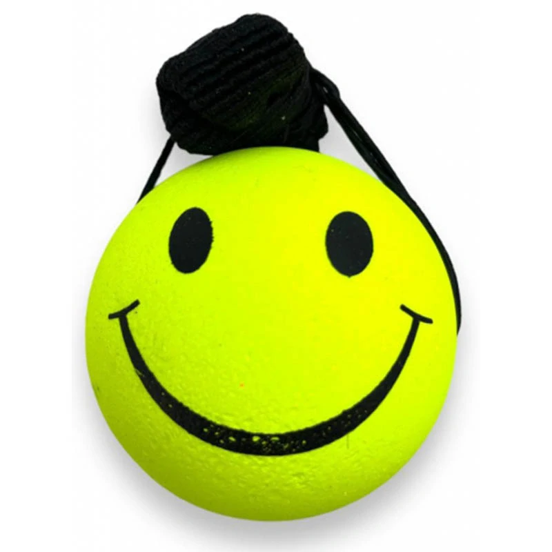 Gumená loptička na šnúrke – smajlík, priemer 6,5 cm