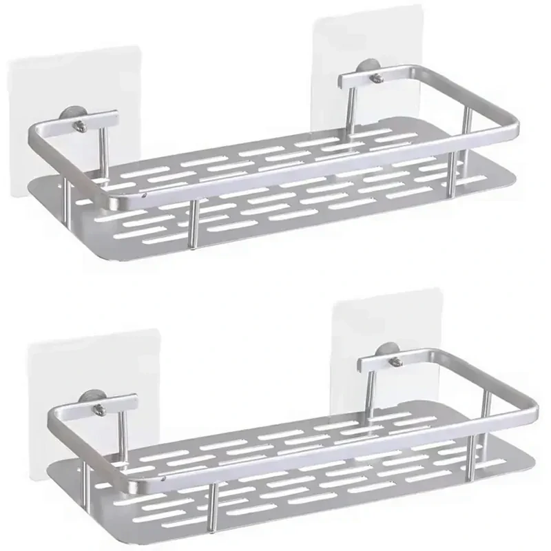 Kúpeľňové police do sprchy 2ks 30x13cm strieborné