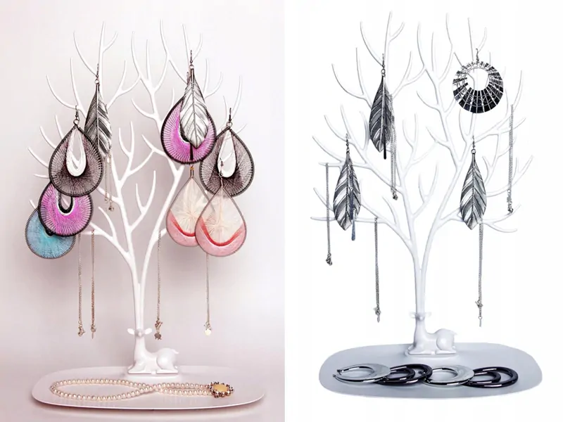 Stojan na šperky a hodinky 42cm biely