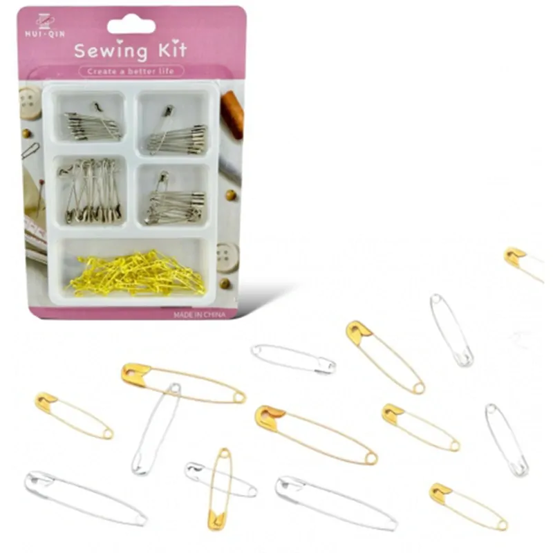 Zatváracie kovové špendlíky farebné 100ks