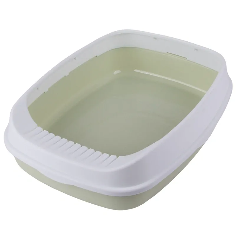 Záchod pre mačky s čistiacou lopatkou zelený