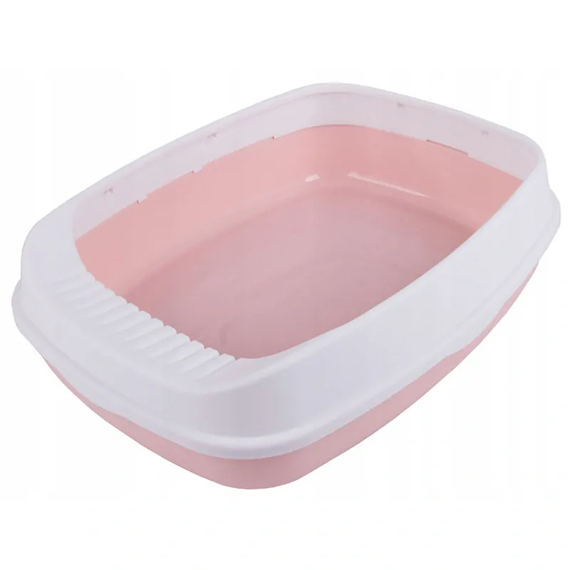 Záchod pre mačky s čistiacou lopatkou ružový