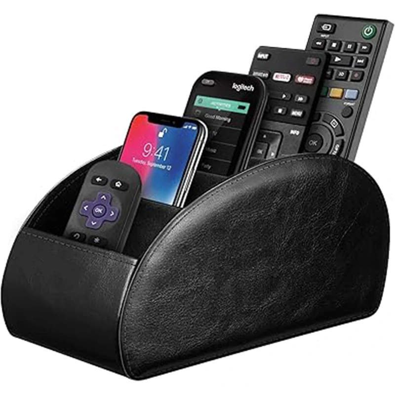 Kožený organizér na diaľkové ovládače, telefóny a doplnky