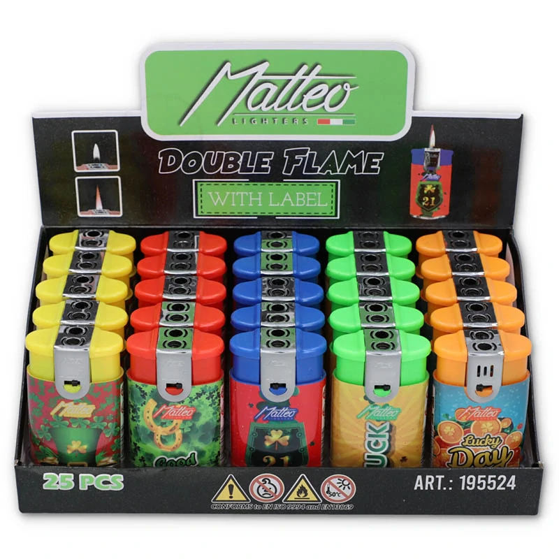 Zapaľovač s dvojitým plameňom Matteo Good Luck no.195524