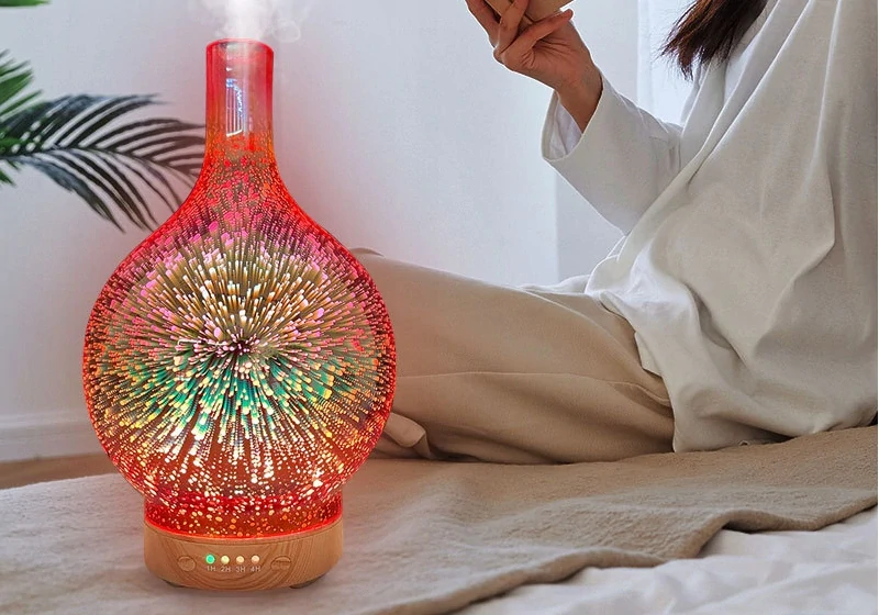 Ultrazvukový zvlhčovač vzduchu aromaterapia s LED podsvietením