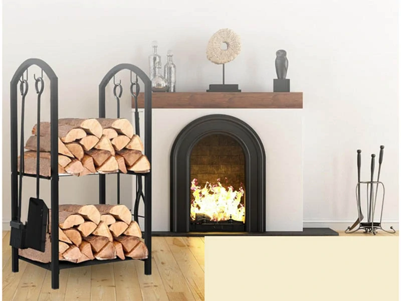 Stojan na krbové drevo s príslušenstvom