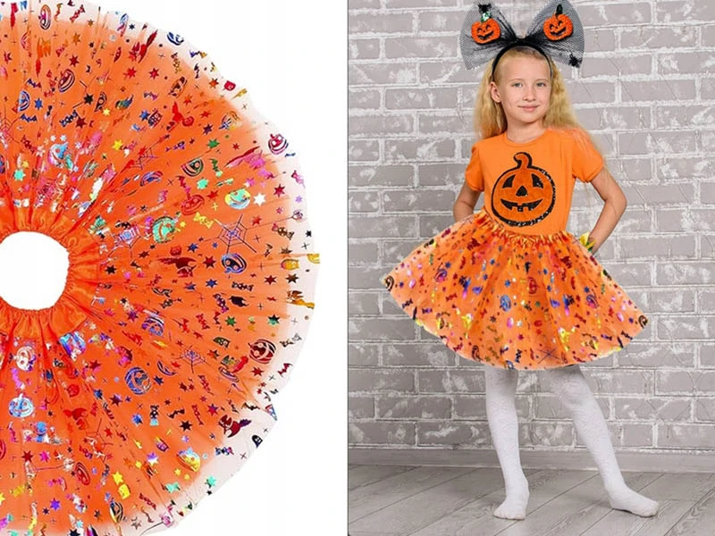 Dievčenský halloweensky kostým Sukňa s čelenkou