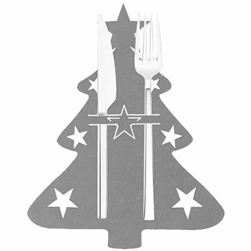 Vianočný obal na príbor Stromček strieborný