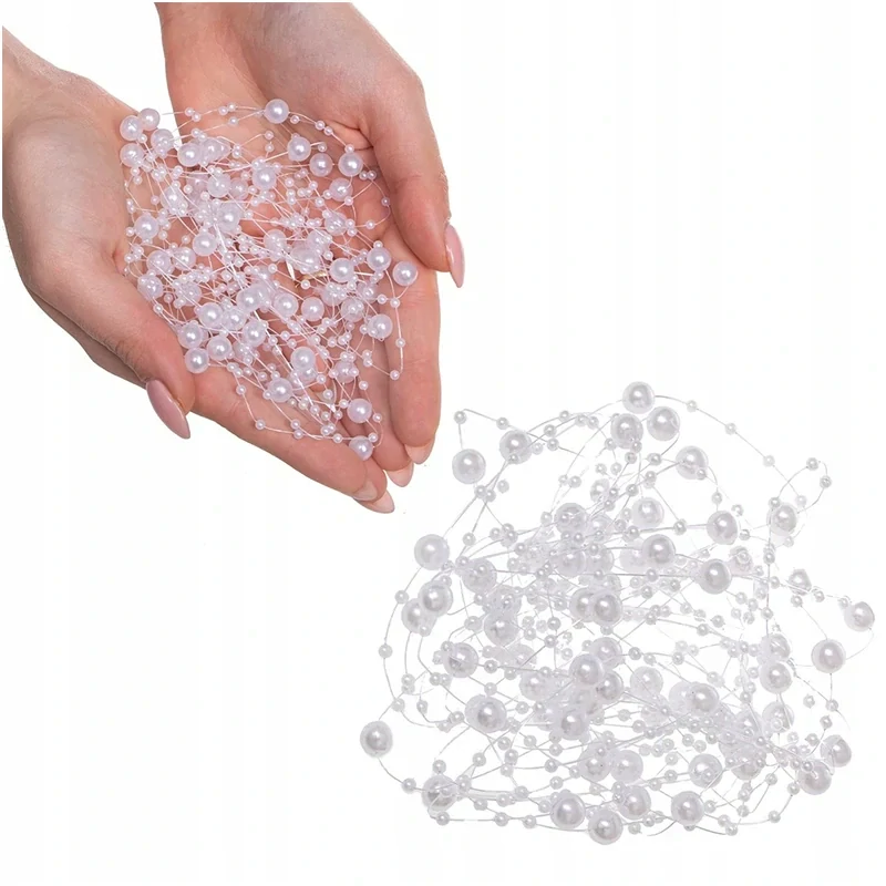 Vianočná reťaz - Perlová girlanda 5 metrov - perla 8 mm