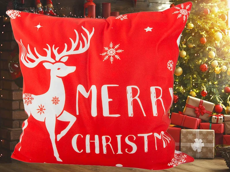 Vianočná obliečka vankúš 45x45cm Sob červená