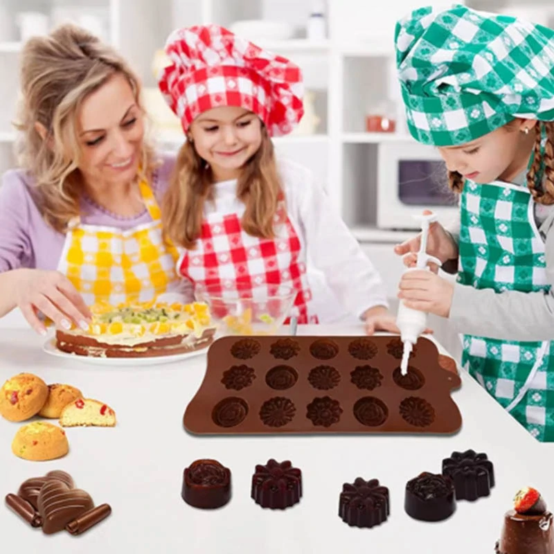 Silikónová forma na 15ks čokoládových praliniek a kociek ľadu 21x10cm