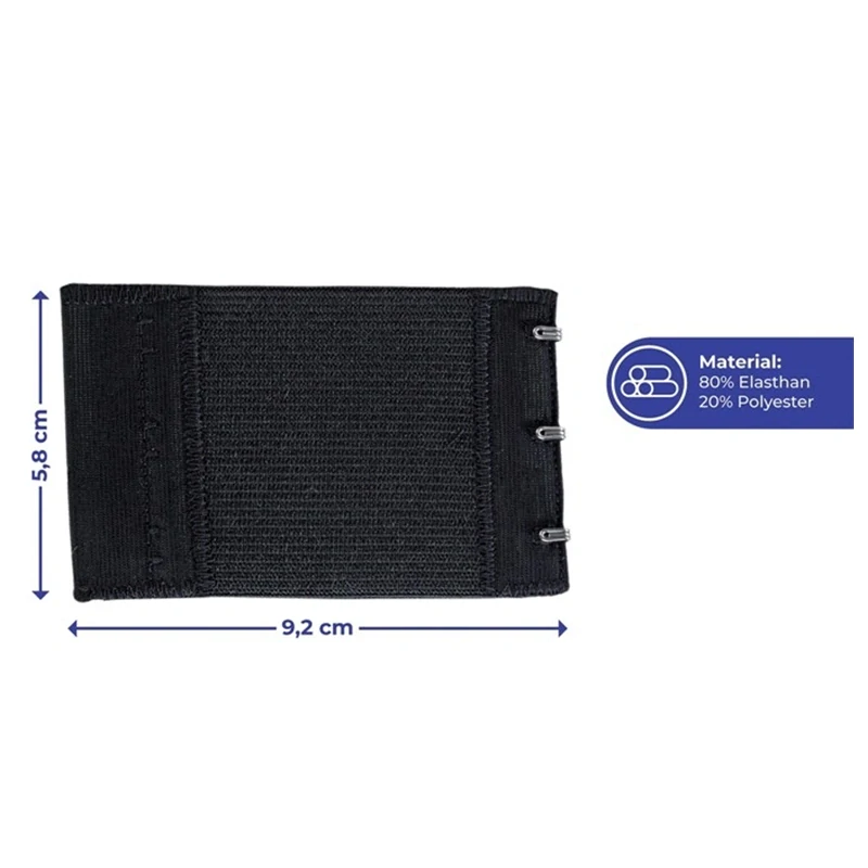 Predlžovač na podprsenku široký čierny 4ks