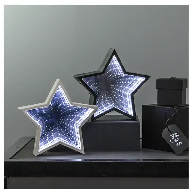 Svetelná dekorácia Mirror Star Black 3D 20 cm