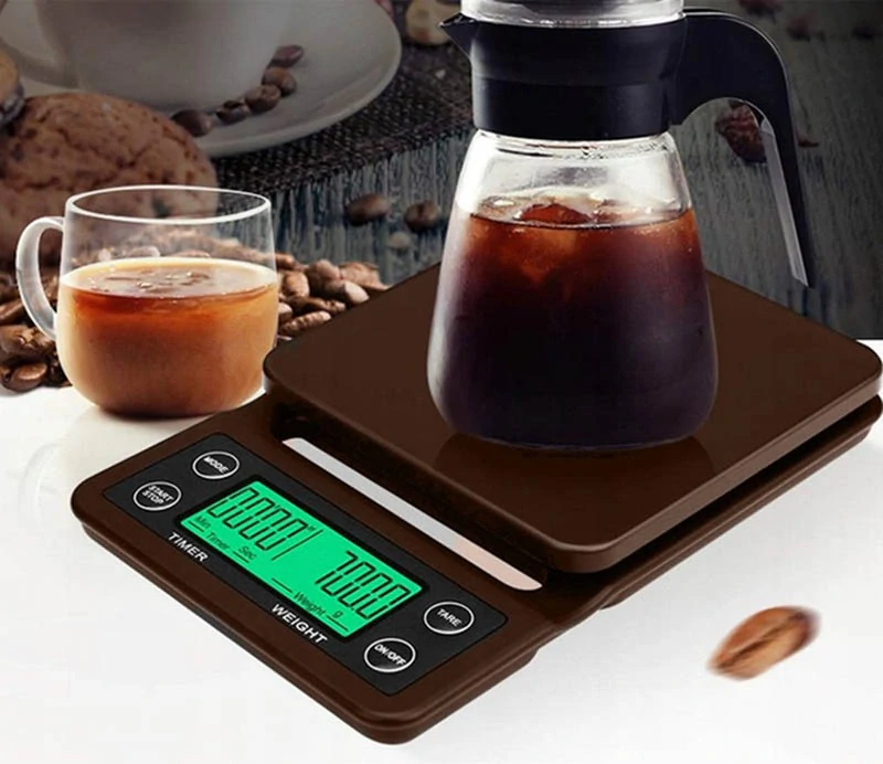 Elektronická kuchynská váha na prípravu kávy TYL-908A hnedá
