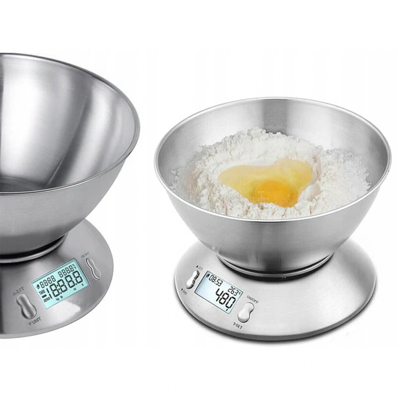 Elektronická kuchynská kovová váha s miskou do 5kg TYL-907F