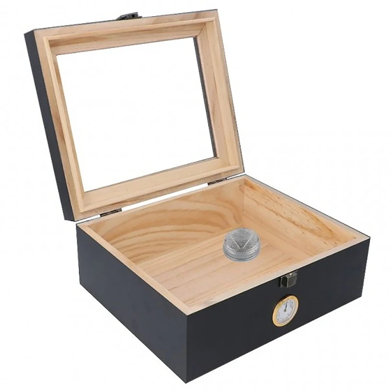 Gentelo - Box s vlhkomerom zo sosnového dreva hnedý : 26x22x11cm