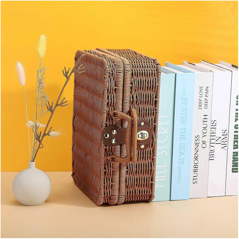 Kufrík ratanový piknik vintage - 29 x 12 x 14cm