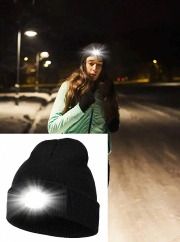 Čiapka s LED baterkou sivá