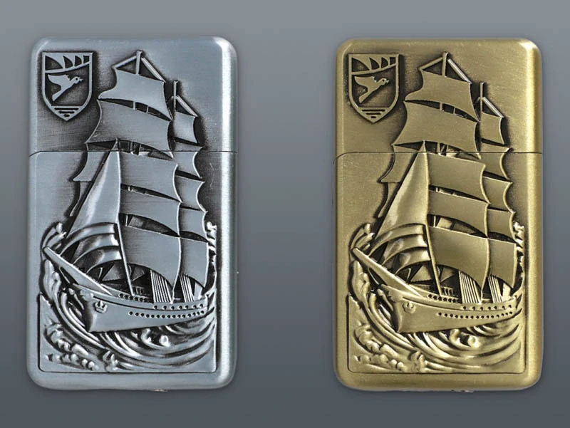 Kovový zapaľovač Jet s motívom plachetnice