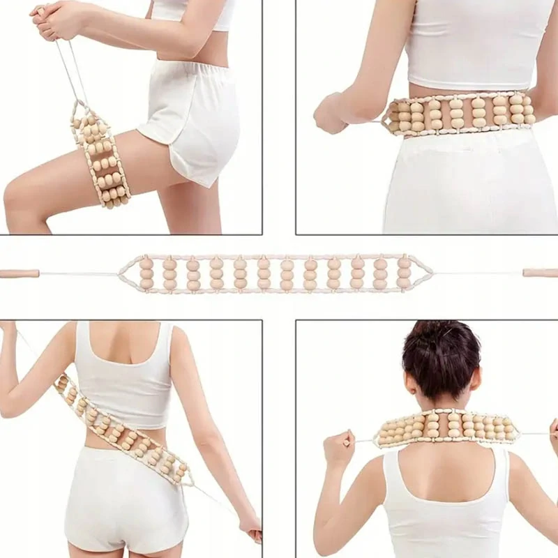 Drevený masážny valček na chrbát