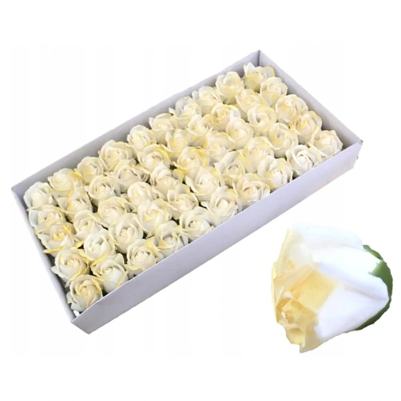 Ruže mydlové bielo-zlaté - 50 kusov