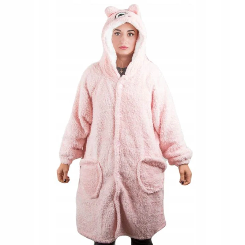 Teplá oversize mikina a deka 2v1 ružová