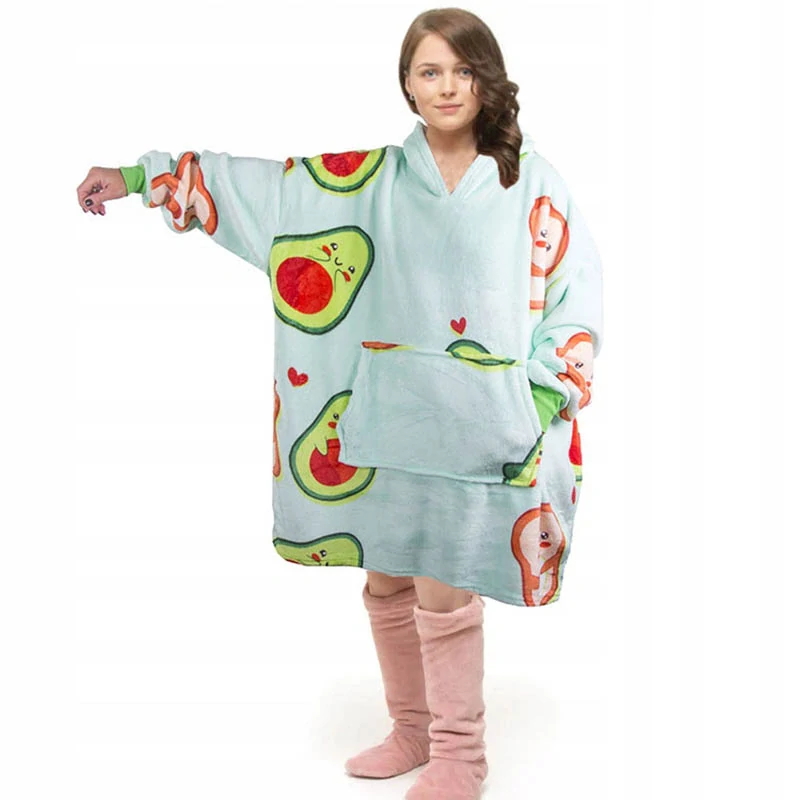 Teplá oversize mikina a deka 2v1 Avokádo