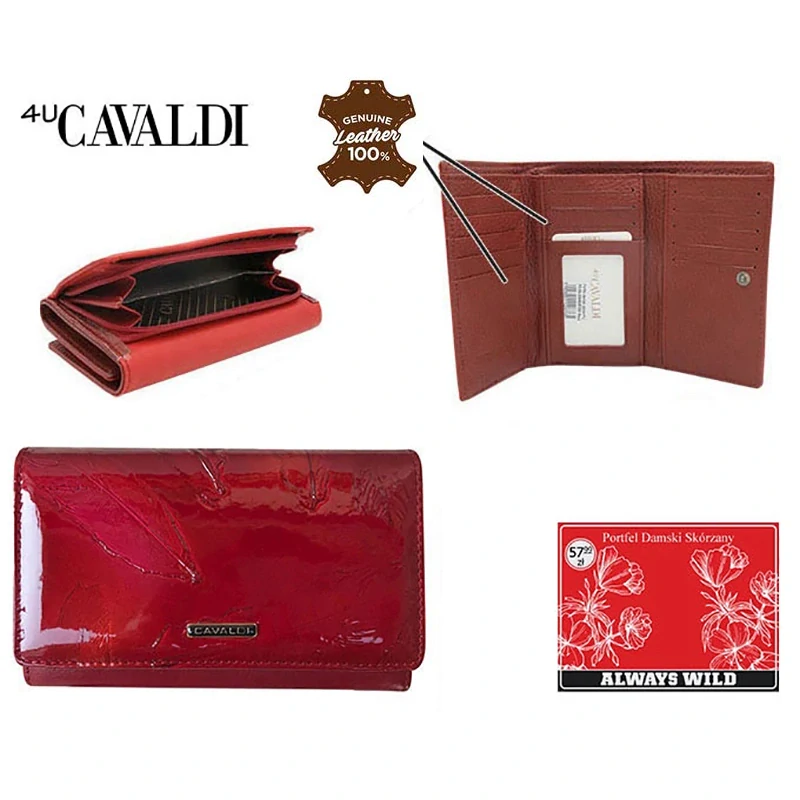 CAVALDI - Peňaženka kožená PN29-YM-BL-1444 - Red