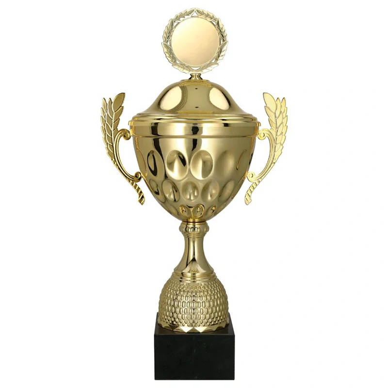 Pohár zlatý s ušami a vrchnákom - 49 cm