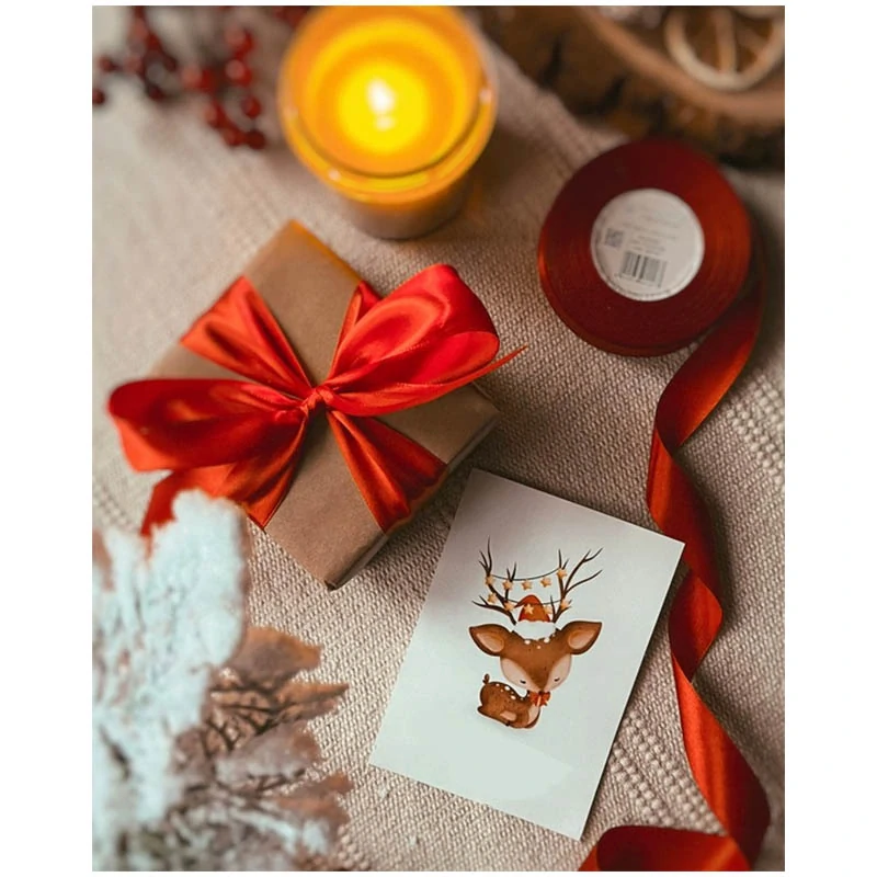 Stuha 22,75 m x 2,5 cm bordó