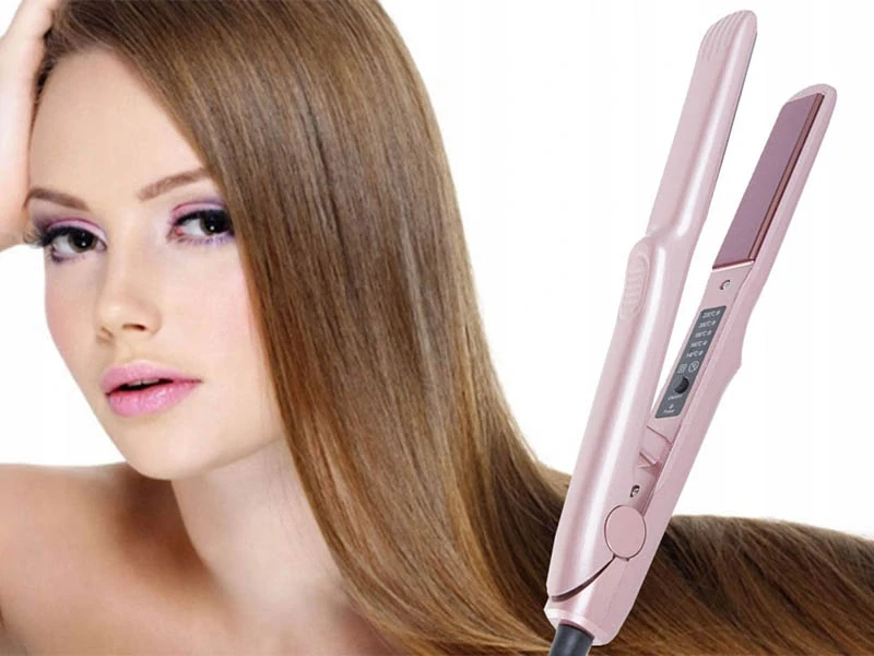 Keramická žehlička na vlasy ružová